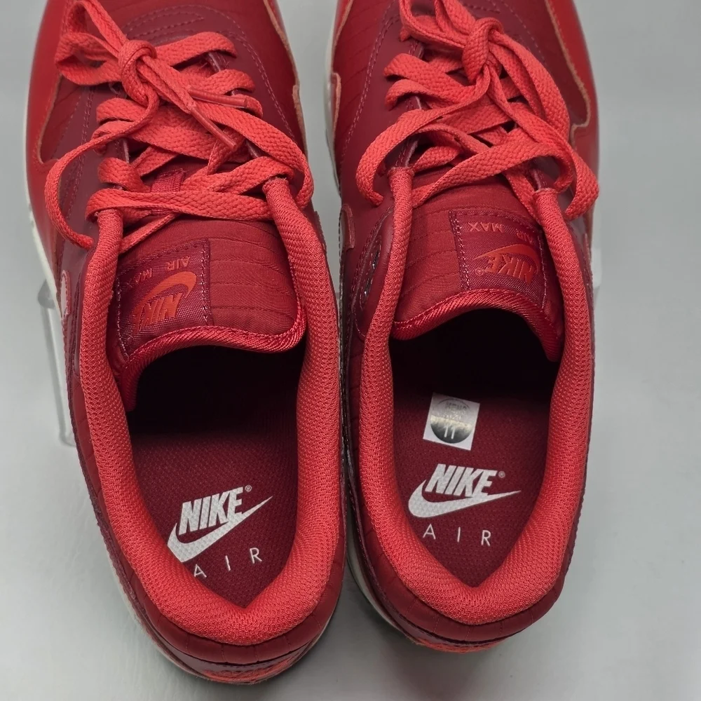 Nike Air Max 1 Red Crimson Sneakers Shoes Men's HQ3607-687 Size 11 New